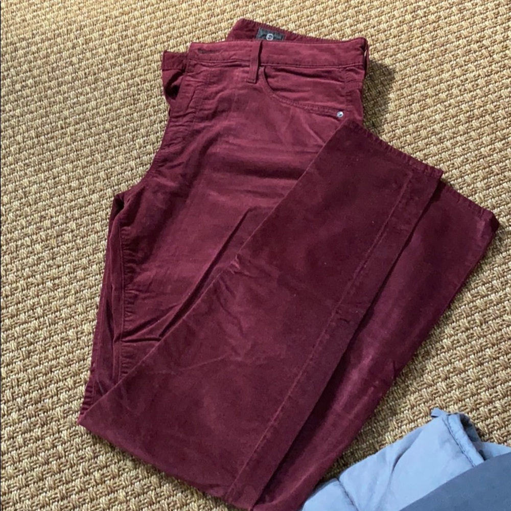 Farrah skinny velvet red pant